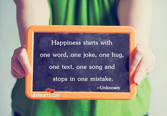 Happiness starts with one word Image