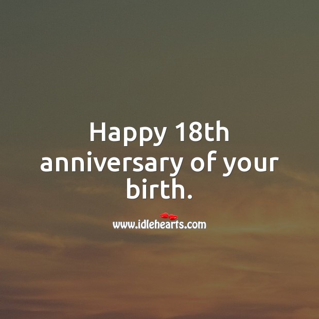 Happy 18th anniversary of your birth. 18th Birthday Messages Image