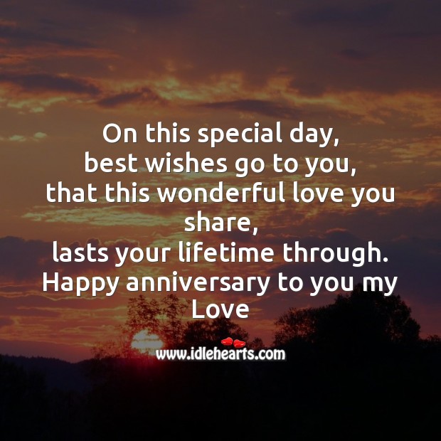 Happy anniversary to you my love Anniversary Messages Image