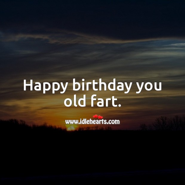 Happy birthday you old fart. Funny Birthday Messages Image