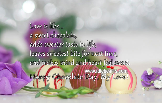 Happy Chocolate Day – Enjoy the sweetness of relationship. Valentine’s Day Image