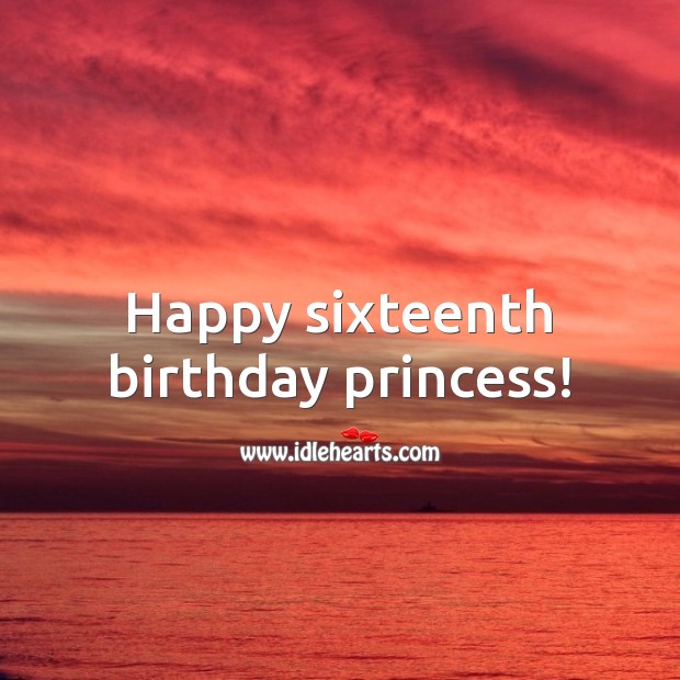 Happy sixteenth birthday princess! Sweet 16 Birthday Messages Image