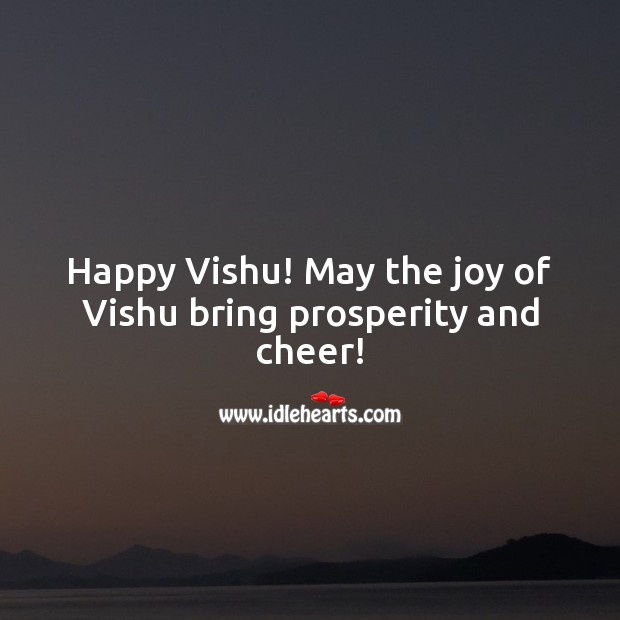 Happy Vishu! May the joy of Vishu bring prosperity and cheer! Vishu Messages Image