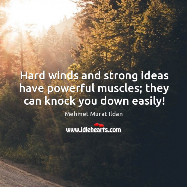 Hard winds and strong ideas have powerful muscles; they can knock you down easily! 