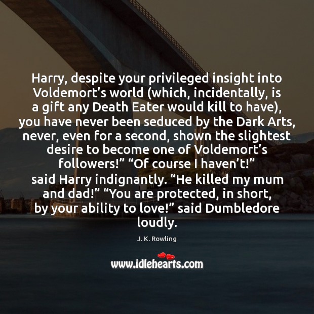 Harry, despite your privileged insight into Voldemort’s world (which, incidentally, is Image