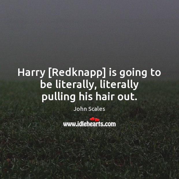 Harry [Redknapp] is going to be literally, literally pulling his hair out. Image