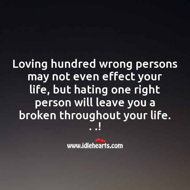 Hating one right person Love Messages Image