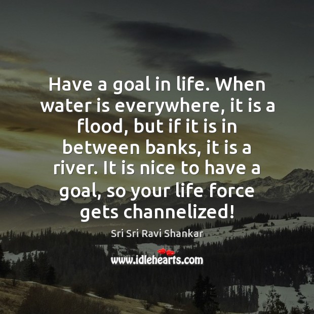 Have a goal in life. When water is everywhere, it is a Sri Sri Ravi Shankar Picture Quote