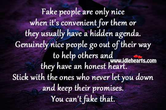 Fake people are only nice when Image