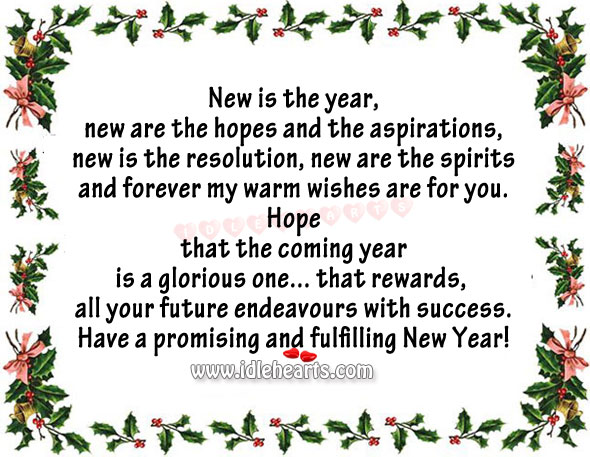 Wishing you a glorious new year! New Year Quotes Image
