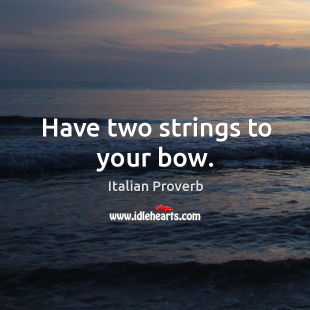Have two strings to your bow. Image