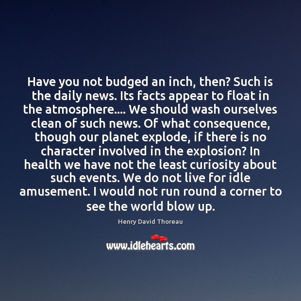 Have you not budged an inch, then? Such is the daily news. Image