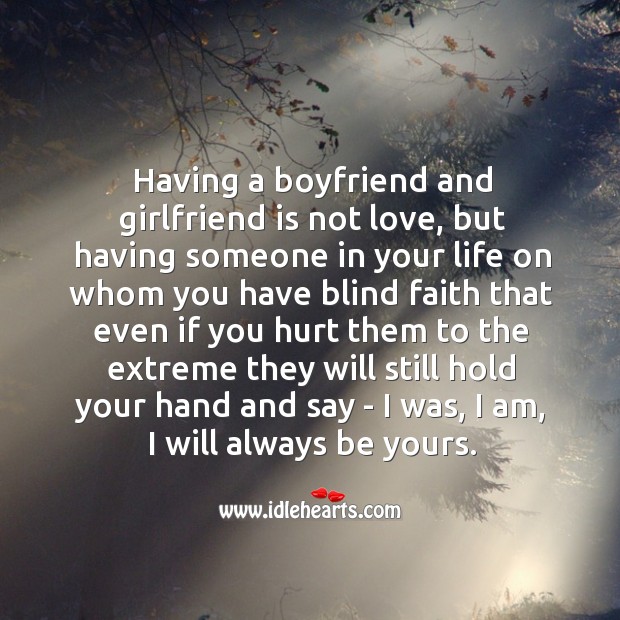 Having a boyfriend and girlfriend is not love Hurt Quotes Image