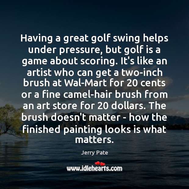 Having a great golf swing helps under pressure, but golf is a Image