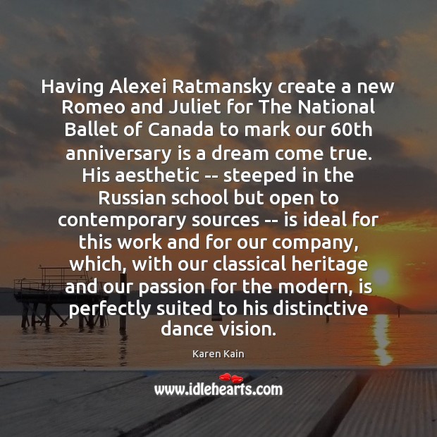 Having Alexei Ratmansky create a new Romeo and Juliet for The National Image