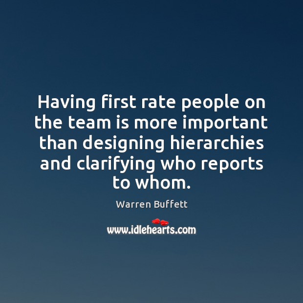 Having first rate people on the team is more important than designing Image