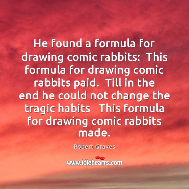 He found a formula for drawing comic rabbits:  This formula for drawing Robert Graves Picture Quote