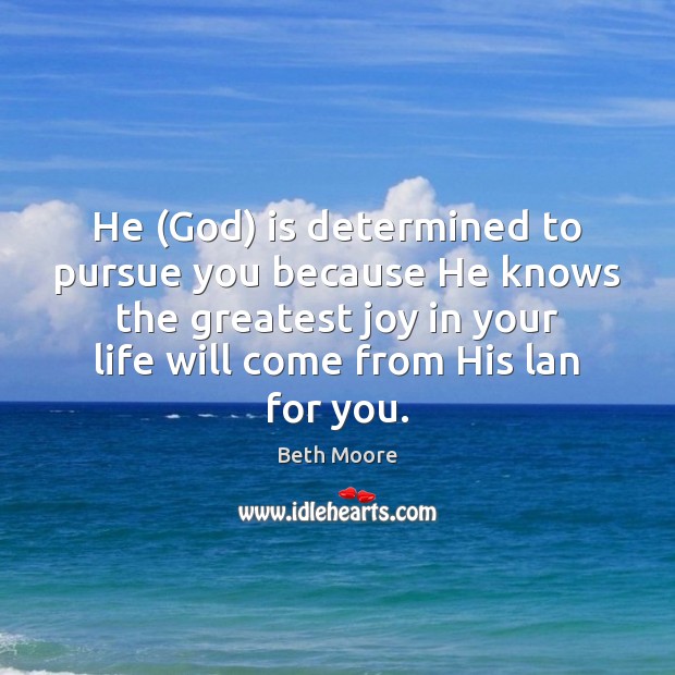 He (God) is determined to pursue you because He knows the greatest Image