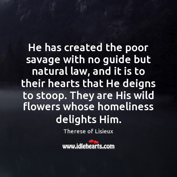 He has created the poor savage with no guide but natural law, Image