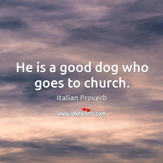 He is a good dog who goes to church. Image