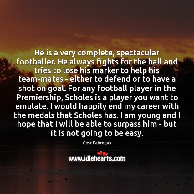 He is a very complete, spectacular footballer. He always fights for the Image