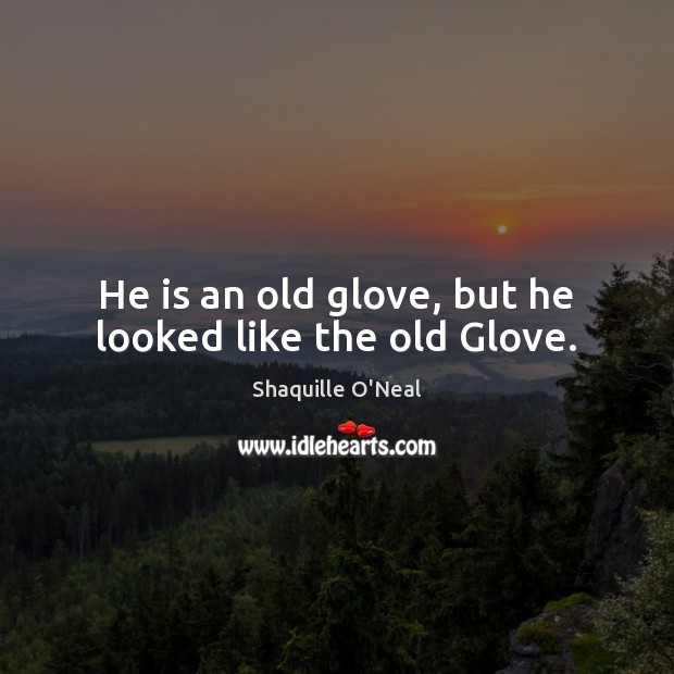 He is an old glove, but he looked like the old Glove. Shaquille O’Neal Picture Quote