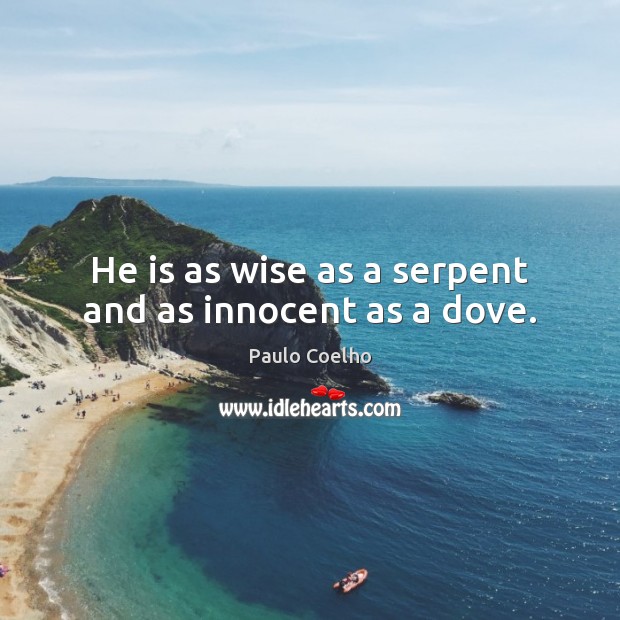 He is as wise as a serpent and as innocent as a dove. Image