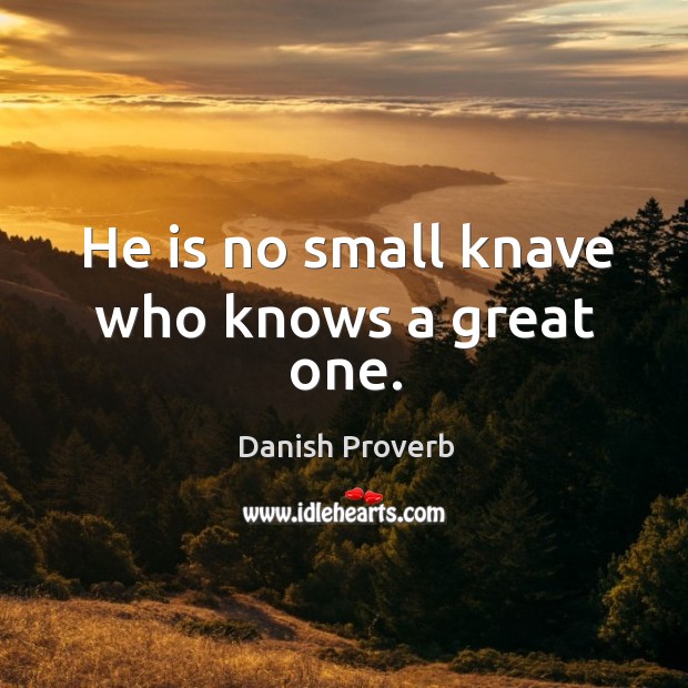 He is no small knave who knows a great one. Danish Proverbs Image