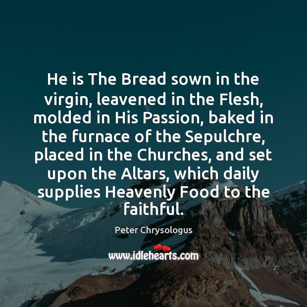 He is The Bread sown in the virgin, leavened in the Flesh, 