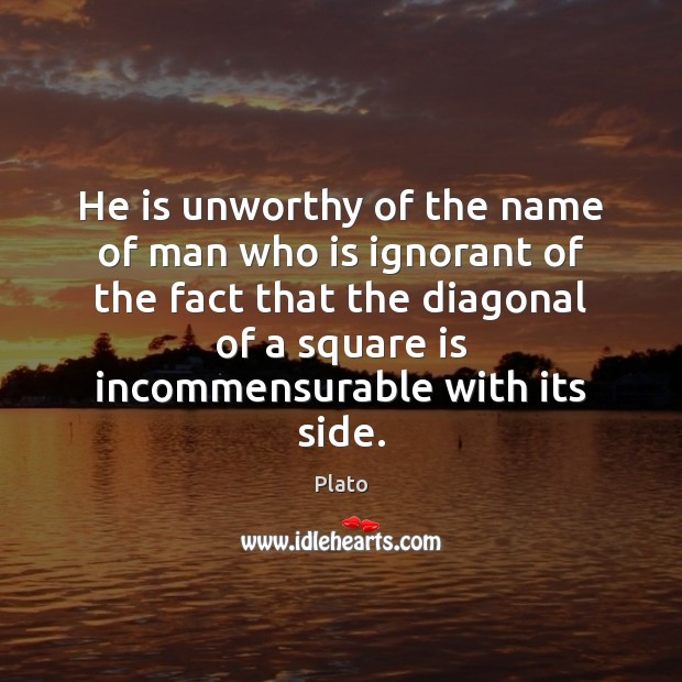 He is unworthy of the name of man who is ignorant of Plato Picture Quote