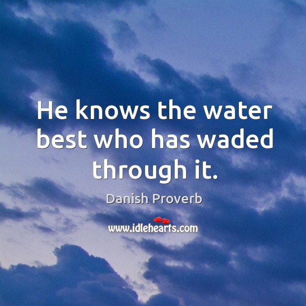 He knows the water best who has waded through it. Danish Proverbs Image