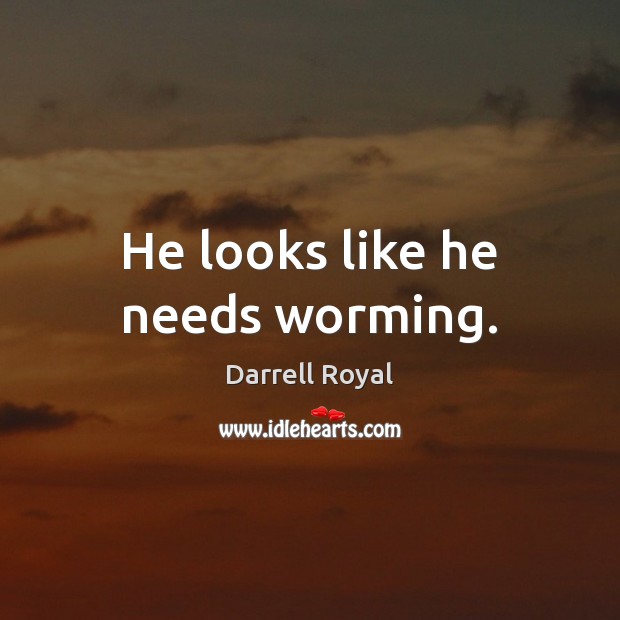 He looks like he needs worming. Darrell Royal Picture Quote