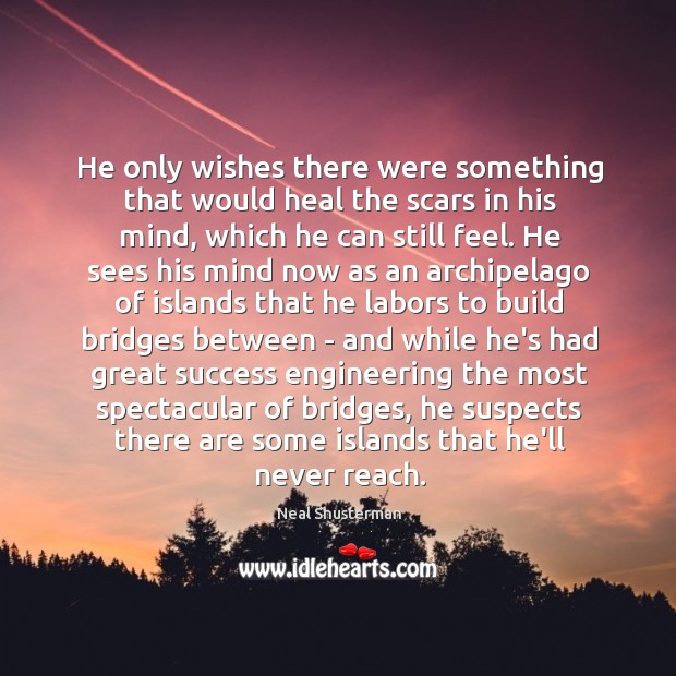 He only wishes there were something that would heal the scars in Neal Shusterman Picture Quote