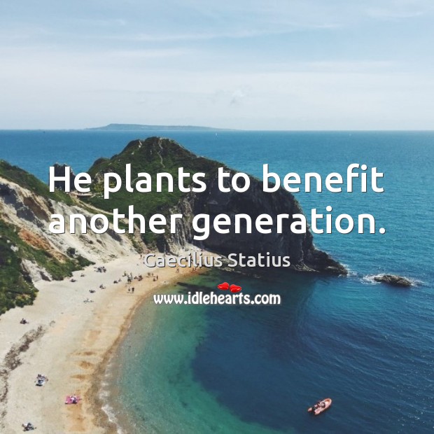 He plants to benefit another generation. Image