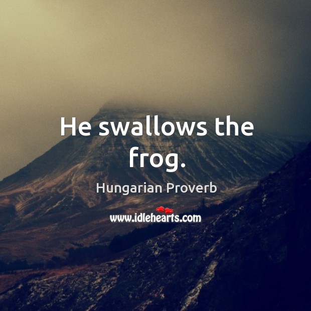 He swallows the frog. Image