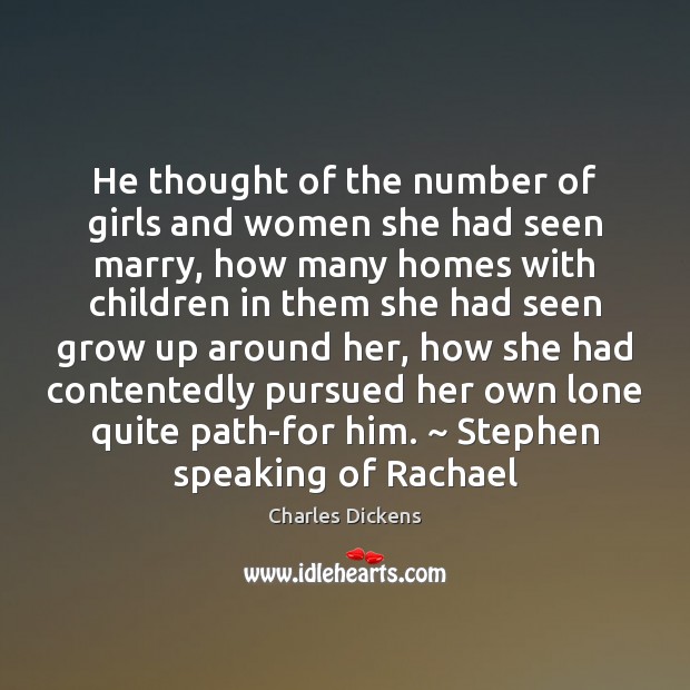 He thought of the number of girls and women she had seen Image
