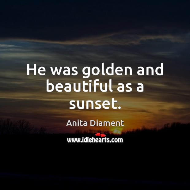 He was golden and beautiful as a sunset. Image
