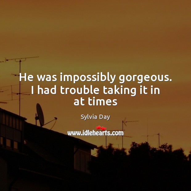 He was impossibly gorgeous. I had trouble taking it in at times Sylvia Day Picture Quote