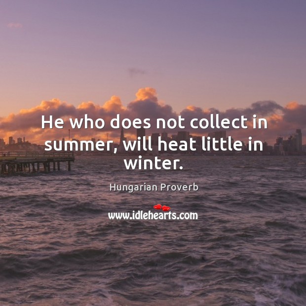 He who does not collect in summer, will heat little in winter. Hungarian Proverbs Image