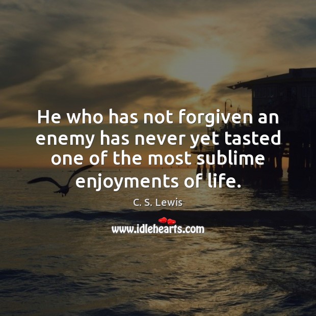 He who has not forgiven an enemy has never yet tasted one C. S. Lewis Picture Quote