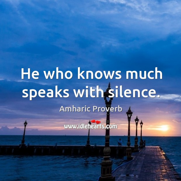 He who knows much speaks with silence. Image
