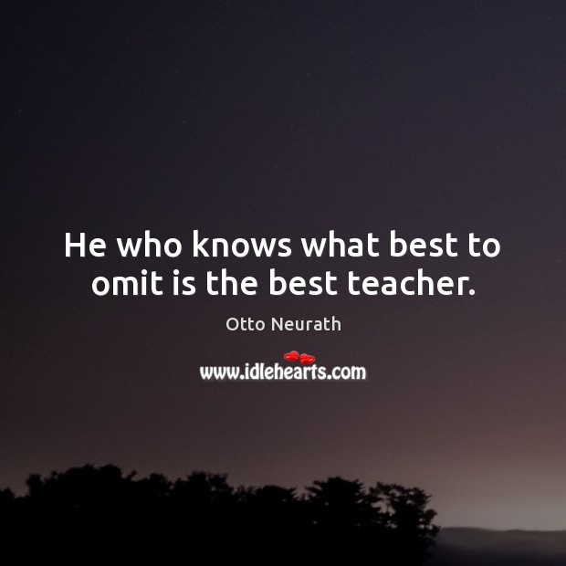 He who knows what best to omit is the best teacher. Image