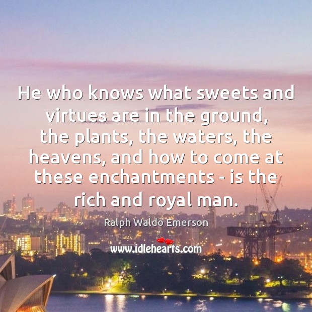 He who knows what sweets and virtues are in the ground, the Image