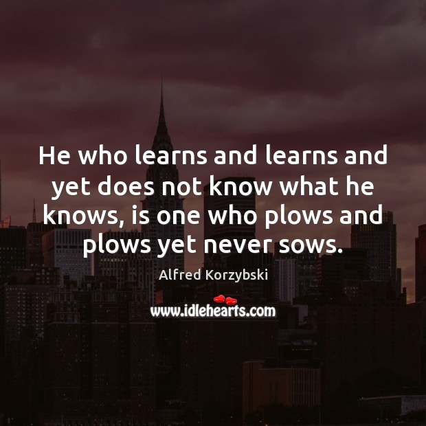 He who learns and learns and yet does not know what he Image
