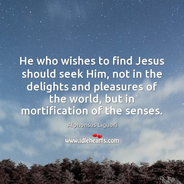 He who wishes to find Jesus should seek Him, not in the Alphonsus Liguori Picture Quote