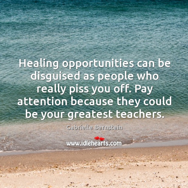 Healing opportunities can be disguised as people who really piss you off. Gabrielle Bernstein Picture Quote