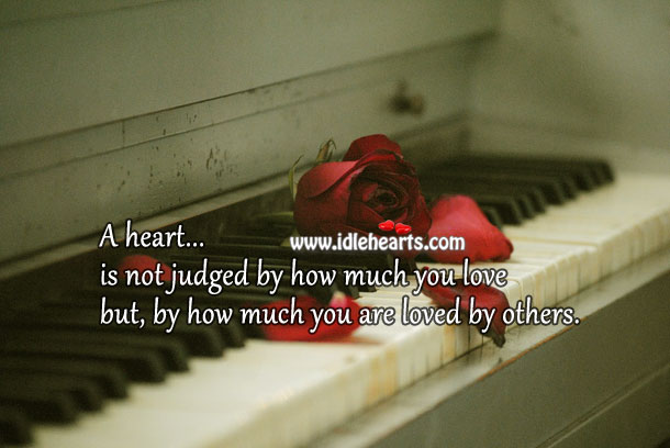 A heart is not judged by how much you love Love Quotes Image
