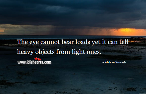 The eye cannot bear loads yet it can tell heavy objects from light ones. Image