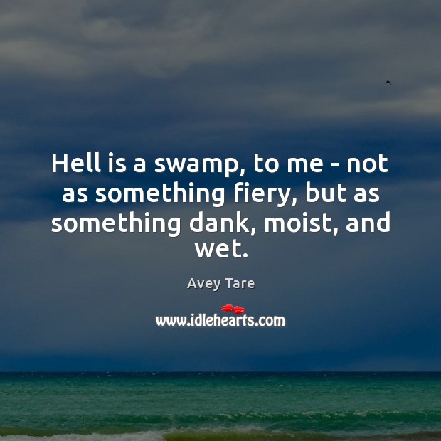 Hell is a swamp, to me – not as something fiery, but as something dank, moist, and wet. Avey Tare Picture Quote