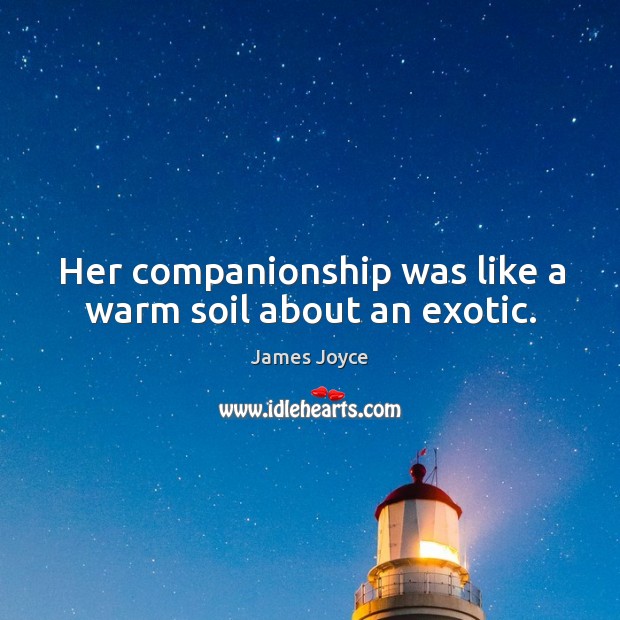 Her companionship was like a warm soil about an exotic. Image